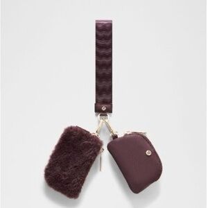 Lululemon Burgundy Faux Fur Wristlet